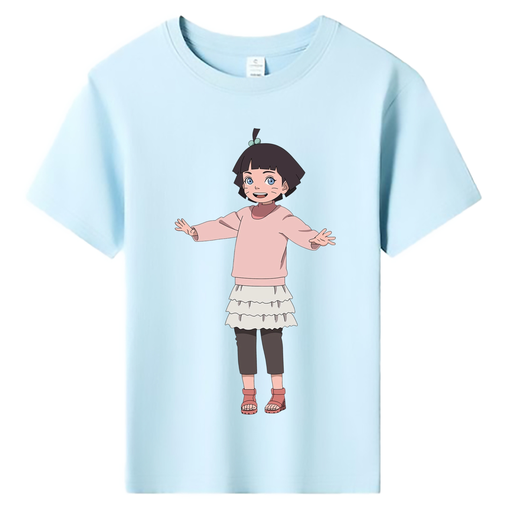 （画像用） NARUTO -ナルト- うずまき ヒマワリ Uzumaki Himawari 綿100％キッズTシャツ（フロントプリント）